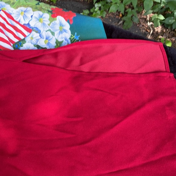 Sag Harbor Red Long Sleeveless V-Neck Dress Collar Plus 14 - Picture 14 of 14